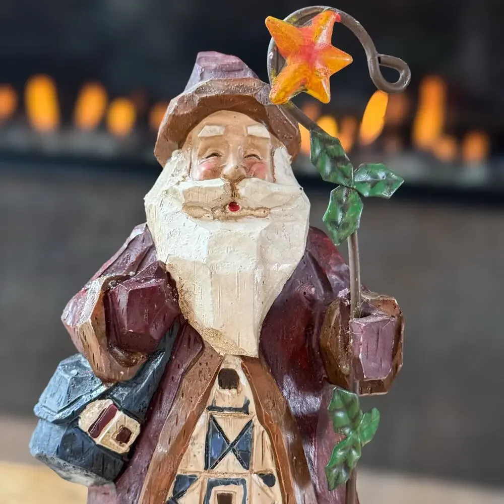 Jim Shore Heartwood Creek Old World Santa Stocking Holder 7